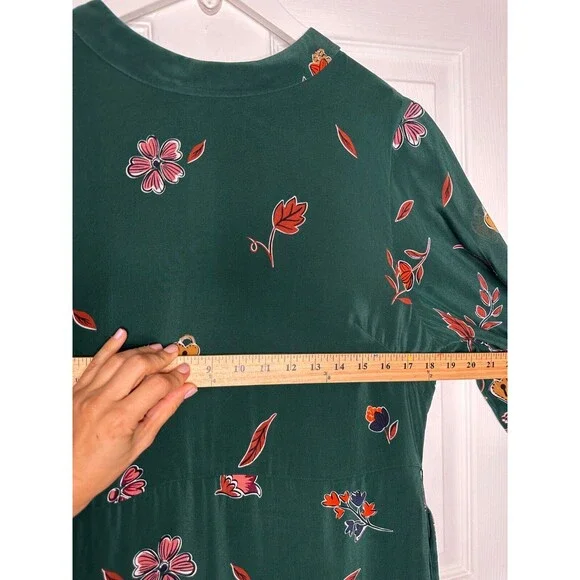 Boden Green Floral Midi Dress - Picture 13 of 15